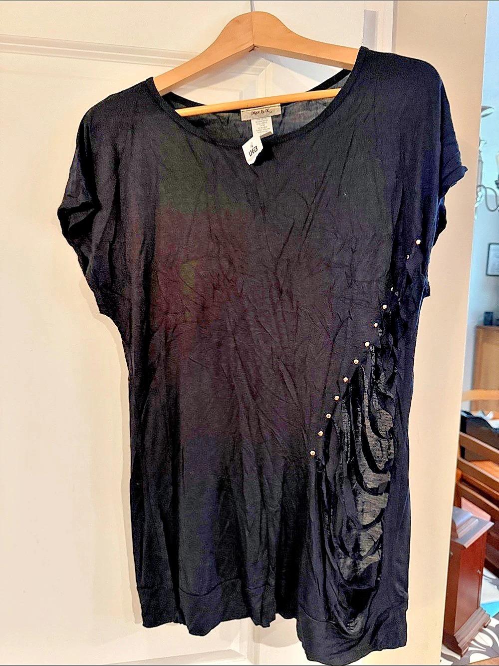 Max & K Black Studded Side-Cutout Tunic Size 1X NWT